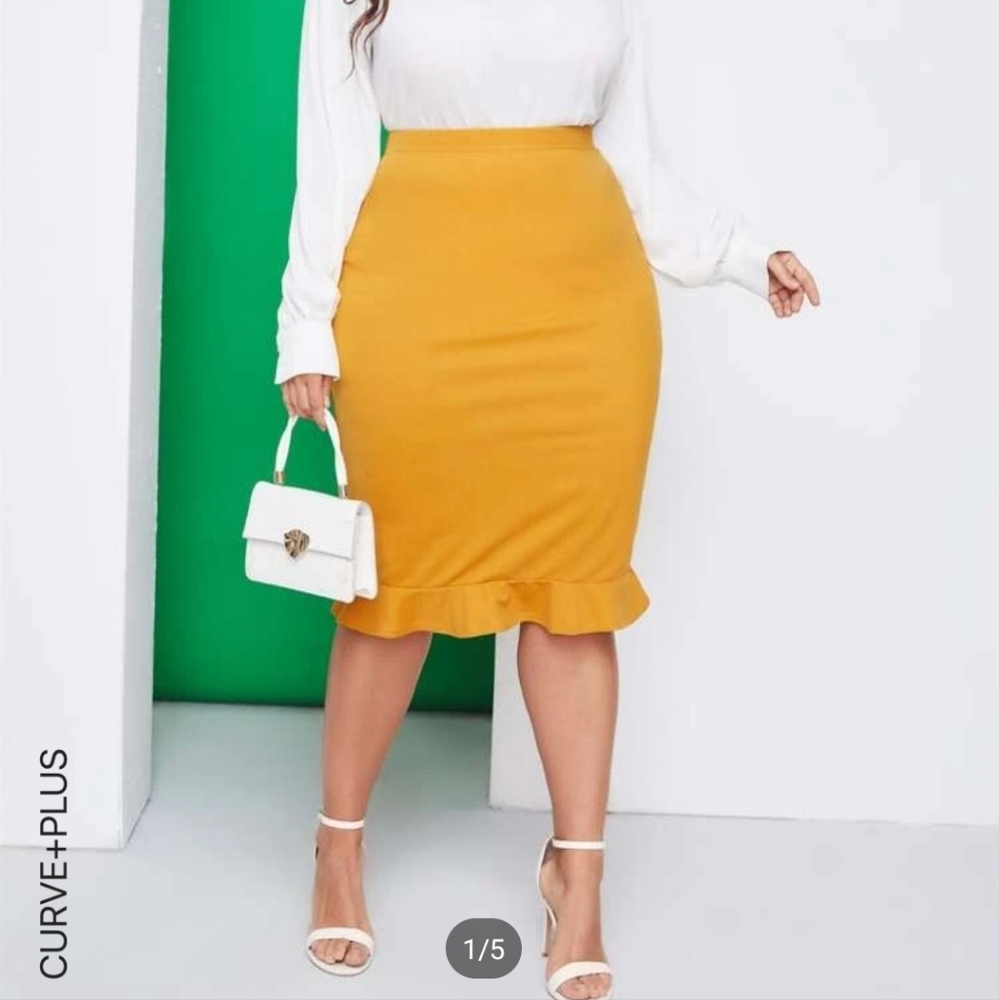 SHEIN Ruffle Pencil Skirt
